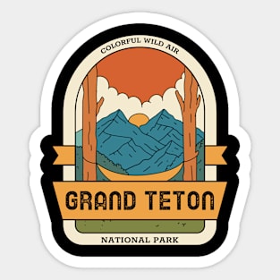 Grand Teton National Park Vintage Travel Sticker